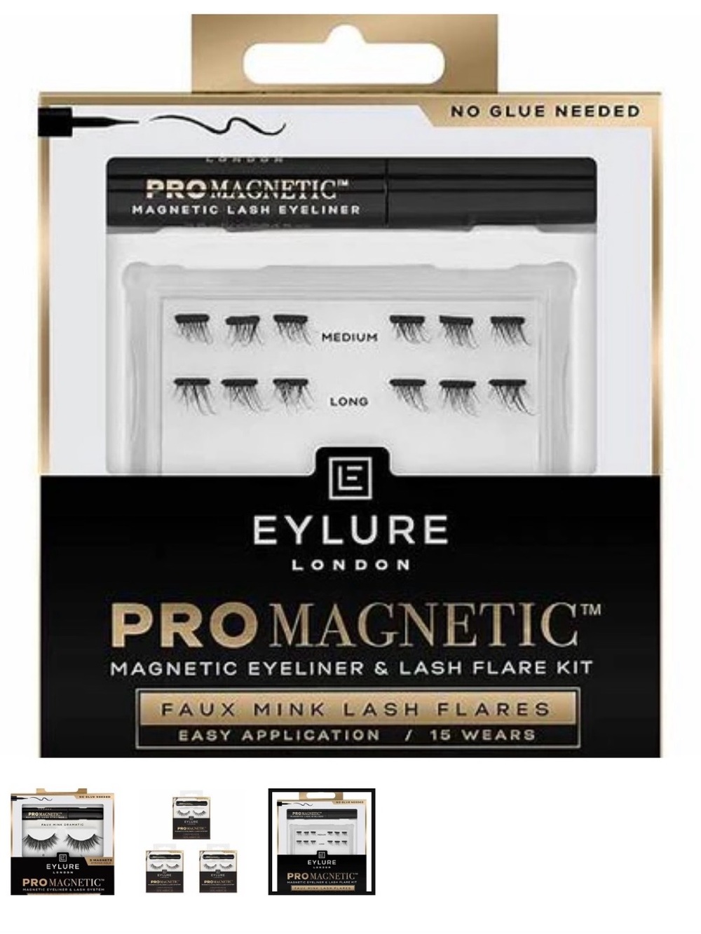 Eylure London Pro Magnetic Eyeliner & Mink Lash Flare Kit, 15 wears, NEW in Box!